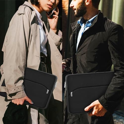 Laptop Sleeve Case 15.6 inch, Durable Portable Monitor Protective Cover with Front Pocket, Traveling Computer Carrying Bag Laptop Sleeve Compatible for HP, Dell, Asus, Lenovo, Black 6