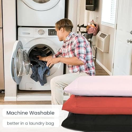 Pillowcases Queen Pink Set of 2 Envelope Closure End Easy Fit for All Season Cooling Soft and Breathable Material Machine Washable 6