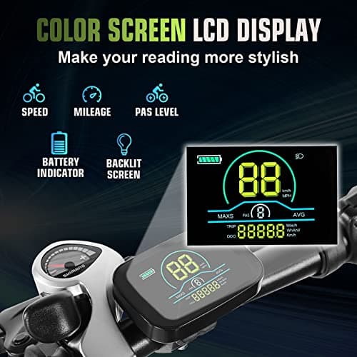 ANCHEER Hummmer Electric Bike for Adults 27.5'' Peak 750W Electric Mountain Bike/Ebike, 3 Hours Fast Charge, 55 Miles Electric Bicycle with 48v/499Wh Battery, LCD Display, 21/24 Speed Gears 6