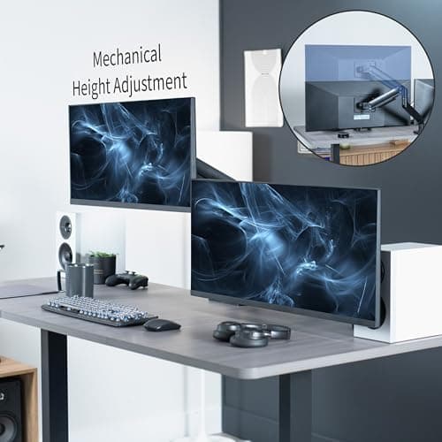 VIVO Heavy Duty Dual Ultra-Wide Monitor Tension Arm for up to 45 inch Screens, Holds 44 lbs per Arm, Premium Desk Mount Monitor Stand for 2 Ultrawides, Black, STAND-V200E 5