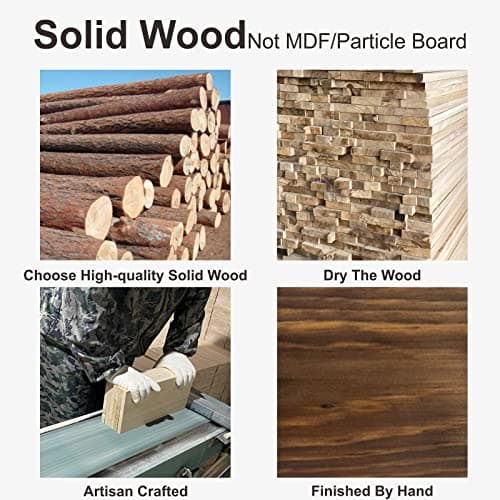 VERTORGAN Coat Hooks Wall Mounted, Wooden Hat Rack with 4 Hooks for Entryway, Bathroom,Bedroom(Brown) 7