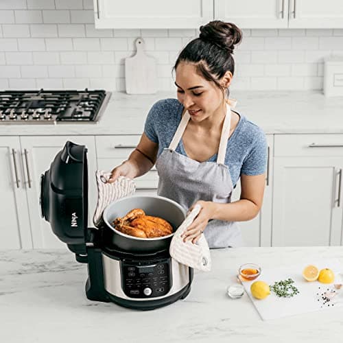 Ninja OS301/FD305CO Foodi 10-in-1 Pressure Cooker and Air Fryer with Nesting Broil Rack, 6.5-Quart Capacity, and a Stainless Finish (Renewed) 6