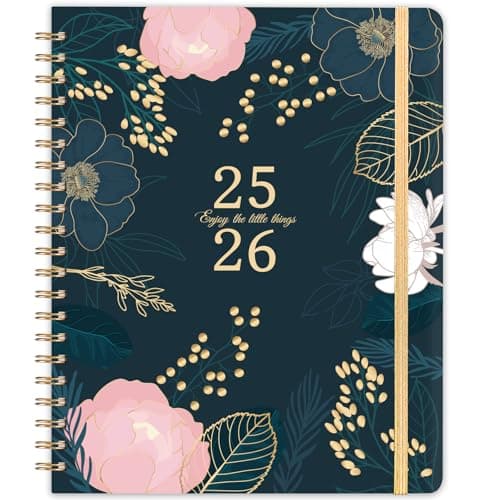2025-2026 Planner - Weekly ＆ Monthly Academic Planner 2025-2026, 9" x 11", July 2025 - June 2026, with Thickened Hardcover, Strong Twin - Wire Binding, 12 Monthly Tabs, Elastic Closure, Back Pocket