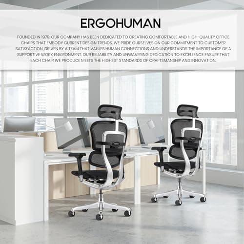 Ergohuman Eurotech ME7ERG GEN2 High Back Mesh Office Chair with Tilt Tension Control, Tilt Lock, Back Angle, Back Height, Synchro Tilt, Seat Height, Seat Depth, and Arm Height Adjustments, Black 9
