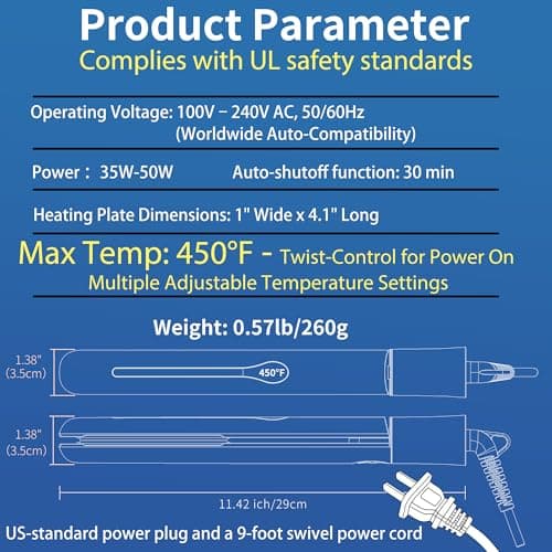 NITION Ceramic Tourmaline Hair Straighteners LCD Flat Iron MCH 10s Fast Heating Up. 1" Smooth 3D Floating Plate Healthy Straightening Tools. Travel Pouch Bag. Dual Voltage. Luxury Gift Box. Black 9