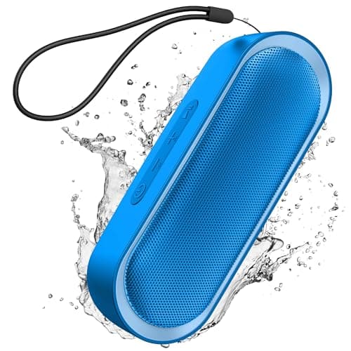 LENRUE Bluetooth Speakers, Waterproof Portable Speakers with TWS, 24 Playtime, Stereo Sound, Wireless for Home Shower Pool Beach Outdoor (Blue)