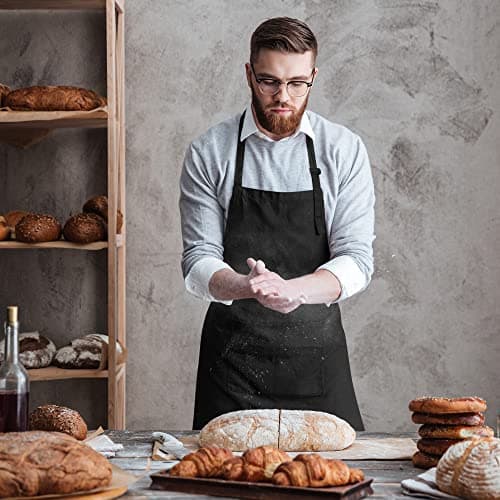 Utopia Kitchen 2 Pack Bib Apron, Adjustable with 2 Pockets, Water and Oil Resistant, Cooking Kitchen Chef Apron for Women Men 8