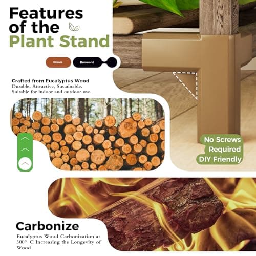 Bamworld Plant Stand Indoor Plant Shelf Outdoor Corner Wood Plant Table 7 Pots Flower Stands for Living Room Plant Rack Indoor for Multiple Plants Patio Balcony Garden Decor 6