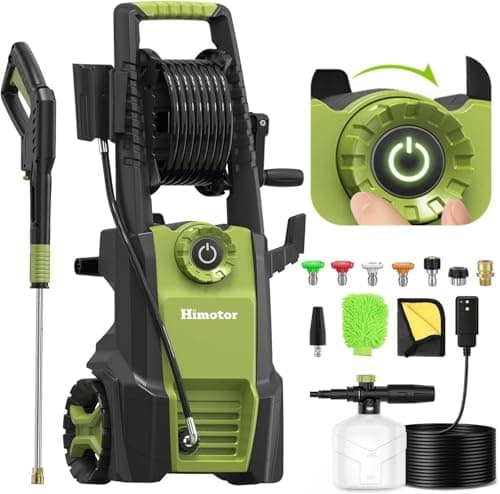 Himotor Electric Pressure Washer - 4500PSI 3.0GPM Electric Power Washer Adjustable Pressure, High Pressure Washer Includes 5 Nozzles with Foam Cannon for Cars, Fences, Patios, Driveways