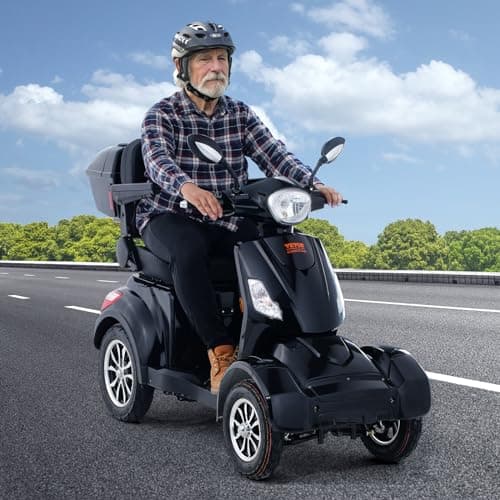 VEVOR Heavy Duty 4-Wheel Mobility Scooters for Seniors & Adults, 500lbs Capacity - 31 Miles 3-Speed Long Range, 800W All Terrain Electric Recreational Scooter Wheelchair with 25° Max Climbing Capacity 8