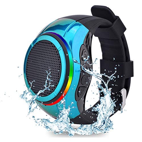 Frewico Wearable Portable Waterproof Bluetooth Speaker Watch X10 Clip Speaker MP3 Player Handsfree Clear Call Speakerphone,TWS,SD Card Slot,Selfie for Working, Running, Cycling(Blue)