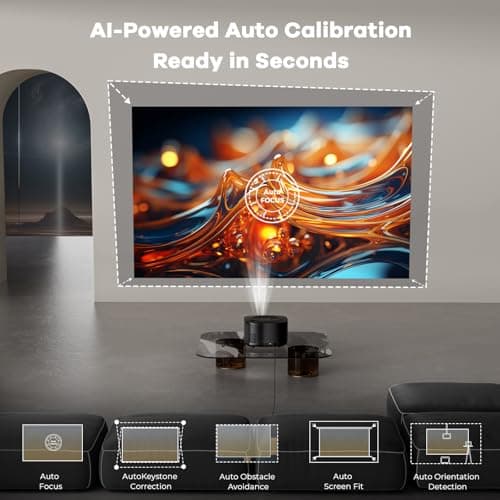 [Official Licensed Apps/3500 ANSI/40W Dolby Audio] Projector with WiFi and Bluetooth with Smart OS 2.0&AI Auto 3s Focus Outdoor-Projector-4K, ONOAYO ONO5Pro Movie Proyector for Bedroom/Celling/Home 6