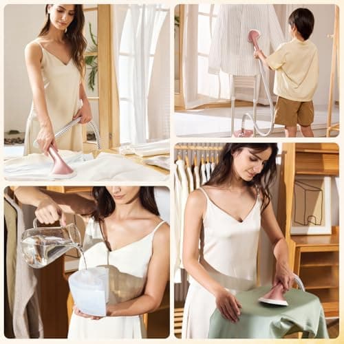 HAPAIS Steamer for Clothes,1800W Standing Garment Steamer with 30s Fast Heat,2L Tank for 1 Hour,Professional Clothes Steamers for 10 Fabric Modes,2-in-1 Flat & Hanging Ironing 7