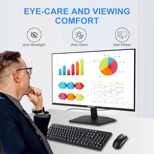 SANSUI Monitor 24 Inch 100Hz PC Monitor, HDMI VGA Ports VESA Mount, FHD Computer Monitor Ultra-Slim Ergonomic Tilt Eye Care for Home Office (ES-24F2, HDMI Cable Included) 8