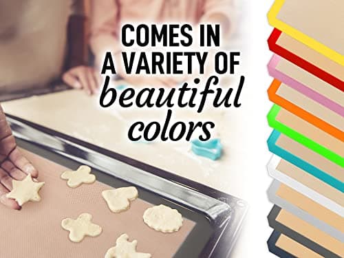 Zulay Kitchen (2 Pack) Silicone Baking Mat Sheet Set - Reusable Baking Mat Nonstick - Half Sheet Baking Mat for Oven (Size 16.5" x 11.6") - Dark Grey 5