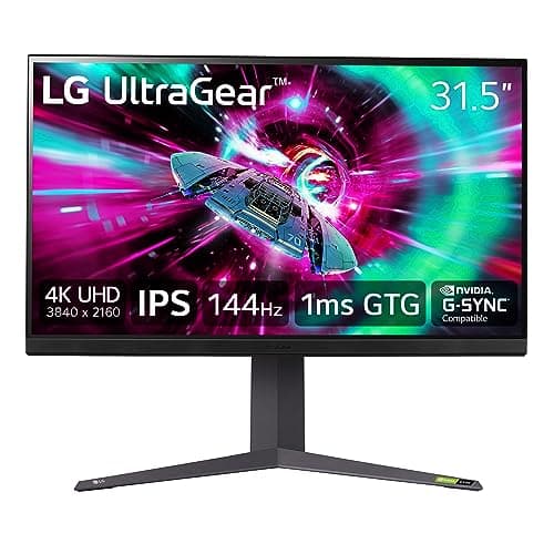 LG 32" Ultragear 4K UHD (3840x2160) Gaming Monitor, 144Hz, 1ms, VESA DisplayHDR 400, G-SYNC and AMD FreeSync Premium, HDMI 2.1, DisplayPort, 4-Pole HP Out DTS HP:X, Tilt/Height/Pivot Stand, Black