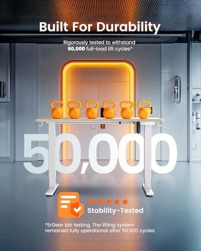 ErGear Height Adjustable Electric Standing Desk, 55 x 28 Inches Sit Stand up Desk, Memory Computer Home Office Desk, Natural 8