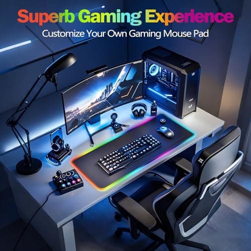 Custom Gaming Mouse Pad with Photo Personalized RGB Mouse Pad Large/XXL/XL Mouse Mat with 12 Lighting Modes for Keyboard PC Laptop Computer Office Waterproof(600x350x3mm/23.6x13.8 inches) 7
