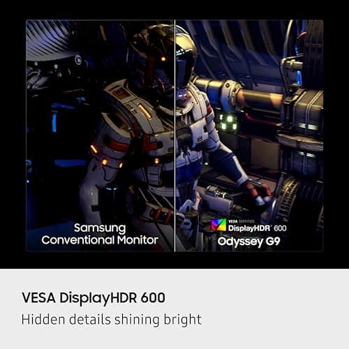 SAMSUNG 49-inch Odyssey G9 (G91F) DQHD, 144Hz, Curved Gaming Monitor, Ultra-Wide 32:9 Screen, DisplayHDR 600, AMD FreeSync™ Premium Pro, Ergonomic Stand, LS49FG910ENXZA, 2025 6