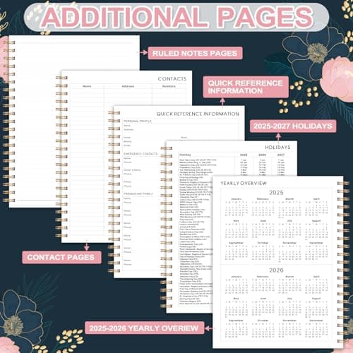 2025-2026 Planner - Weekly ＆ Monthly Academic Planner 2025-2026, 9" x 11", July 2025 - June 2026, with Thickened Hardcover, Strong Twin - Wire Binding, 12 Monthly Tabs, Elastic Closure, Back Pocket 5
