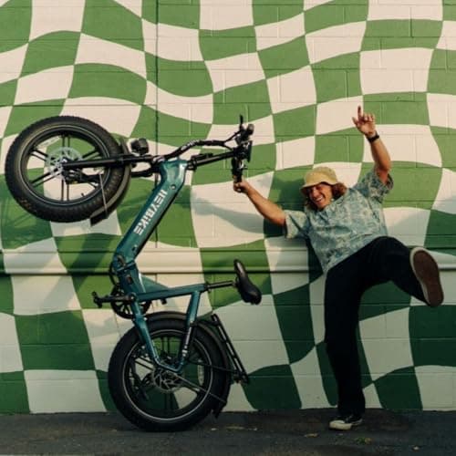 Heybike Ranger S Electric Bike for Adults, Foldable 1500W Peak Motor Ebike, 20" Fat Tire Step-Thru Electric Bicycle, 48V 14.4AH Removable Battery Commuter E Bike, 7-Speed Hydraulic Fork 9