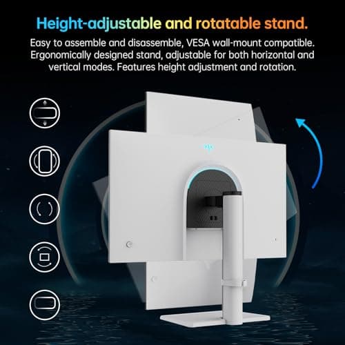 KTC Monitor 27-inch White Gaming Monitor WQHD (2560x1440) Fast IPS, 300Hz (Supports 320Hz via Overclocking) 1ms 144% sRGB High Brightness 450cd/㎡, Low Blue Light, Flicker-Free, 2 x HDMI, 1 x DP H27E6 5
