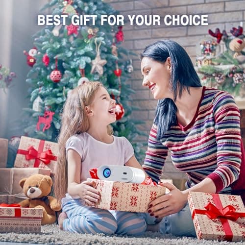 Mini Projector, VISSPL Full HD 1080P Video Projector, Portable Outdoor Projector with Tripod, Kids Gift, Home Theater Movie Phone Projector Compatible with Android/iOS/Windows/TV Stick/HDMI/USB 7