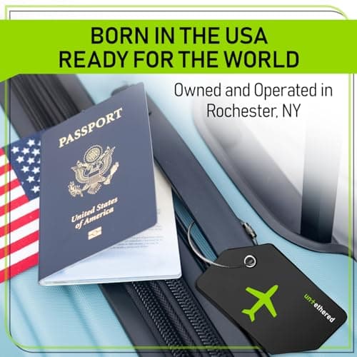 Untethered 4-Pack Luggage Tag Set | Durable Luggage Tags for Suitcases & Travel Bags | Bag Tag & Name ID Identifiers | Suitcase Tags for Easy Luggage Identification 9