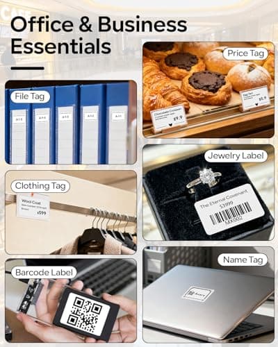 Phomemo M221 Label Maker, New Upgraded 3 Inch Bluetooth Thermal, Easier & More Stable, for Product, Address, Barcode, Small Business, Portable Label Maker DIY on Phone/PC, Space Gray,+100 Labels 7