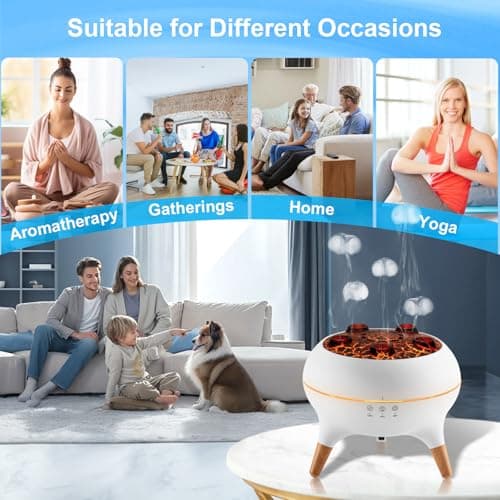 Essential Oil Diffuser 250ML, Jellyfish Diffuser Aromatherapy Diffuser Humidifier with 7-Colors LED Lights, Aroma Diffusers for Home Auto Shut-Off & Remote Control for Room 6