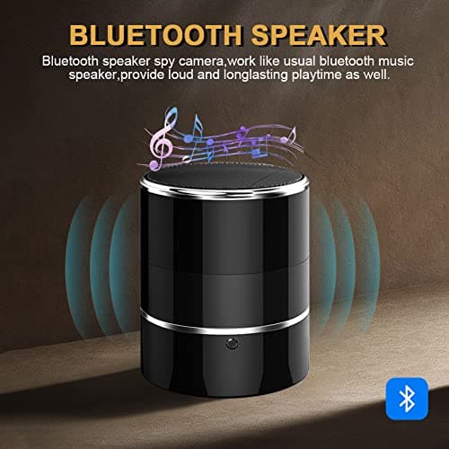 CHEJZVAY Security Camera in Bluetooth Speaker with 240°Viewing Angle,Motion Activated,Indoor Security Cameras Wireless with Cell Phone App, camaras espias ocultas 1080P for Home Security(2.4/5Ghz) 3