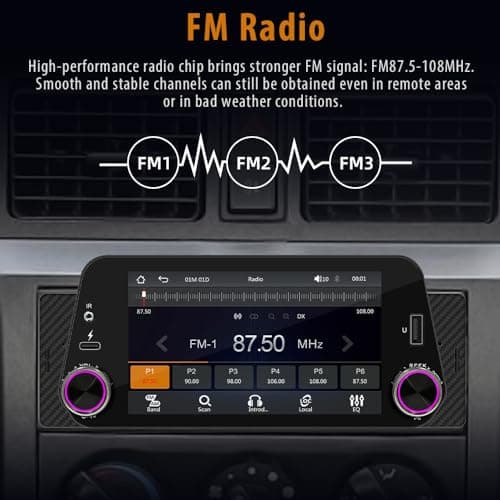 [Wireless] 300PPI Ultra-Clear Single Din Car Stereo with Wireless Apple CarPlay/Android Auto, 5 Inch Touchscreen Radio with USB Type-C Fast Charge, Bluetooth Handsfree, Waterproof Backup Camera 9