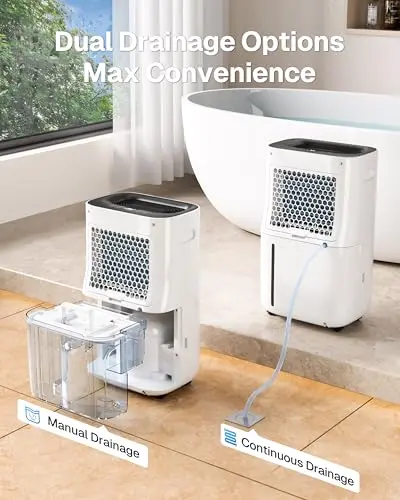 4500 Sq.Ft Dehumidifier for Basement and Large Rooms Max 80 Pint/Day Dehumidifiers with Drain Hose Smart Humidity Control 1.71Gallon Water Tank 24h Timer for Home, Bedroom, RV, Bathroom, 6