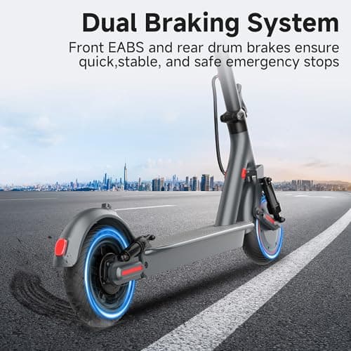 WTRHXA Electric Scooter Adults with Dual Suspensions, 350W/500W Motor, 19/22 Mph Speed, 23-31 Miles Ranges, 8.5"/10" Solid Tire, Folding E-Scooter Adult 7