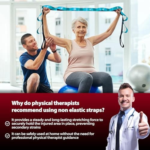 Acozycoo Stretching Strap with 10 Loops-Yoga Strap for Physical Therapy,Home Workout,Pilate & Flexibility Training,Non Elastic Exercise Stretch Band for Hamstring,Leg Stretcher Belt,Flexibility Fascia (Blue) 6