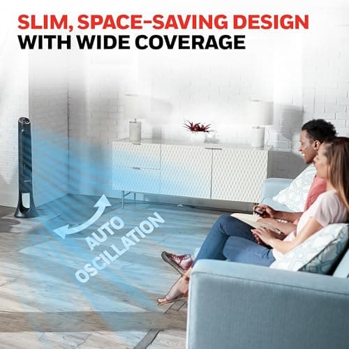 Honeywell QuietSet Whole Room Tower Fan-Black, Oscillating Tower Fan with Remote, HYF290B 7