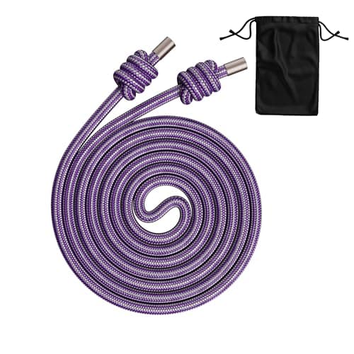 Flow Rope Exercise Jump Rope – 1.5lb Weighted Flow Jump Rope for Cardio, Boxing, HIIT & Upper Body Fitness – Adjustable Double Woven Workout Rope for Women, Beginners – Indoor & Outdoor Use (Purple, 16mm, 1.5lbs)