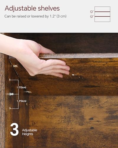 SUNMORY 6 Tier Tree Bookshelf, Small Bookcase with Storage Cabinet, Modern Tall Narrow Bookshelves Organizer, Floor Standing Book Shelf for Bedroom/Living Room/Home Office/Corner, Rustic Brown 5