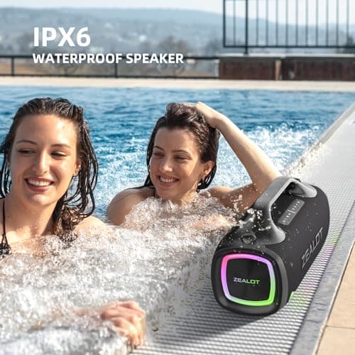 ZEALOT Bluetooth Speaker, 110W Peak(100W) Booming Sound Speakers Wireless, Dual Pairing, XBass, Bluetooth 5.3, 24000mAh Power Bank, Portable Outdoor Waterproof Speaker for Camping, Beach and Party 6