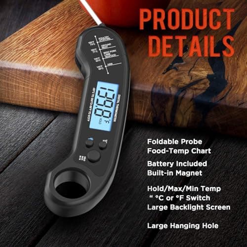 Meat Thermometer Digital, Instant Read Meat ThermometerI for Grill and Cooking, Waterproof Food Thermometer for Kitchen and Outside, BBQ, Turkey, Candy, Liquids, Beef 5