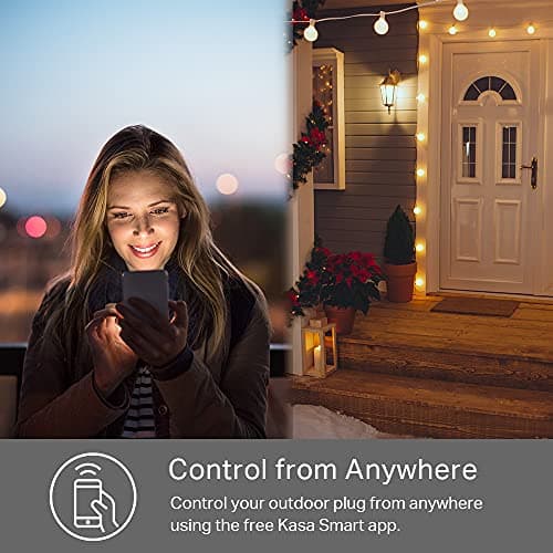 Kasa Outdoor Smart Plug, Smart Home Wi-Fi Outlet with 2 Sockets, IP64 Weather Resistance, Compatible with Alexa, Google Home & IFTTT, No Hub Required, ETL Certified(EP40), Black 6