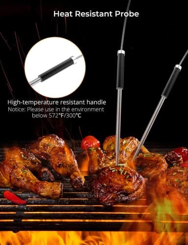 Govee Bluetooth Meat Thermometer, Wireless Meat Thermometer for Smoker Oven, Digital Grill Thermometer with 2 Probes, Timer Mode, Smart LCD Backlight BBQ Thermometer for Cooking Turkey Fish Beef 7