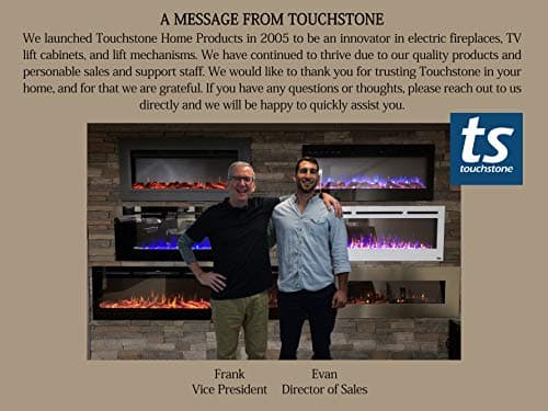 Touchstone Smart Electric Fireplace-The Sideline 36" Wide-in Wall Recessed - 30 Realistic Ember Color/Flame Options - 1,500W Heater w/Thermostat - Log & Crystal Hearth Options - Alexa/WiFi Enabled 10