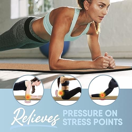 MICRODRY Cork Mat for Yoga, Pilates, Exercise and More, Fitness Mats for Home Workout, 72 (L) x 26 (W) x 0.25 (Th) inches Each Gym Mat 4