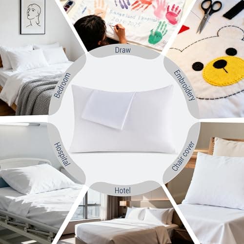 White Pillowcases Standard 4 Pack, 20x26 Pillow Cases with Envelope Closure, Soft Plain Brushed Microfiber Covers Breathable Wrinkle-Resistant 6