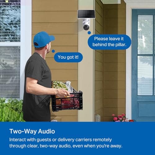 Tapo SolarCam 1080p Outdoor Wireless Security Camera - Battery Power with Solar, Person Detection, Subscription-Free Local Storage or Optional Cloud, Works with Alexa & Google Assistant, C402 KIT 8