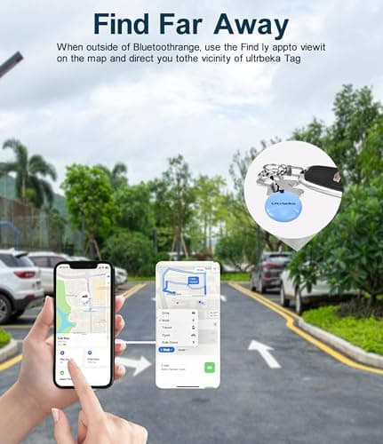 Ultrbeka Tag 4 Pack Air Tracker Work with Apple Find My (iOS only), Item Locator i Tag, Waterproof Mini Trackers for Bags, Luggage, Package, Comes with 4 Keyrings, Black and White 8