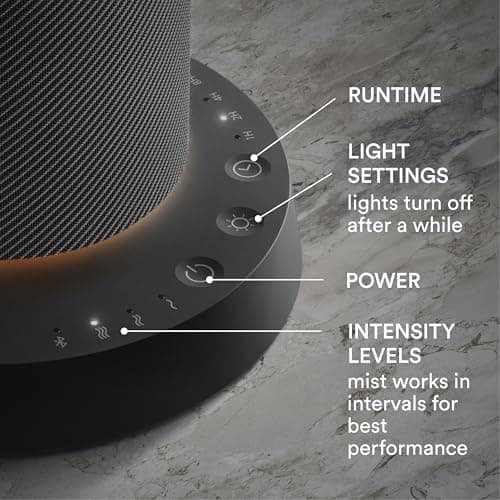 Homedics SereneScent Fabric Rechargeable Waterless Diffuser, Use with Homedics SereneScent Oil 120ml (Sold Separately) Cordless Aromatherapy, Adjustable Mist & Timer, 6 Calming Lights, Black 5