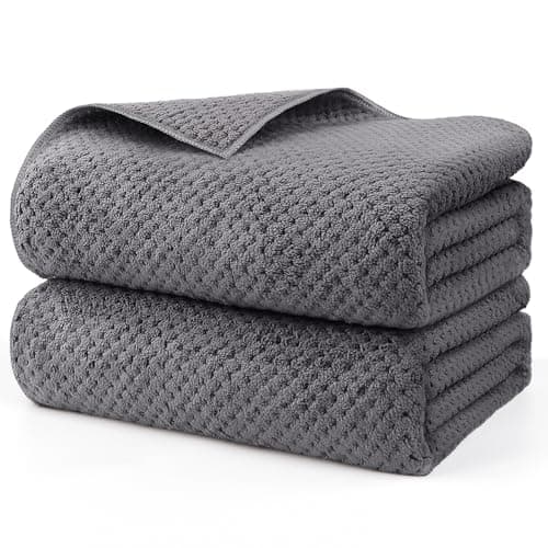 HOMEXCEL Bath Sheets Towels Set Pack of 2 (35 x 70 Inches), Ultra Soft Bath Towels for Bathroom, Lightweight and Quick Drying Towel for Body, Yoga, SPA, Fitness, Grey