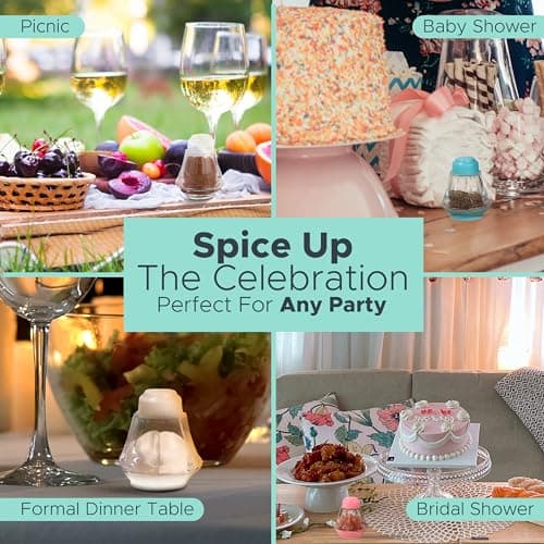 Crafts Central Plastic Mini Salt and Pepper Shakers For Party’s, Restaurants and Wedding’s - 24 Pcs (White) 7